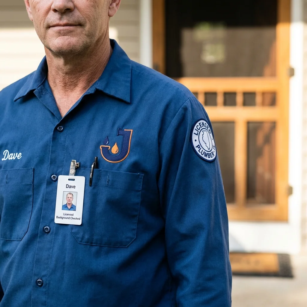 Licensed plumber showing ID badge in Welch, WV