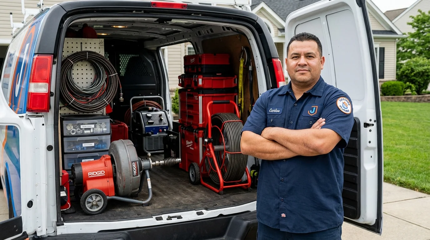 Professional drain cleaning equipment and Johns Plumbing LLC plumber in Welch