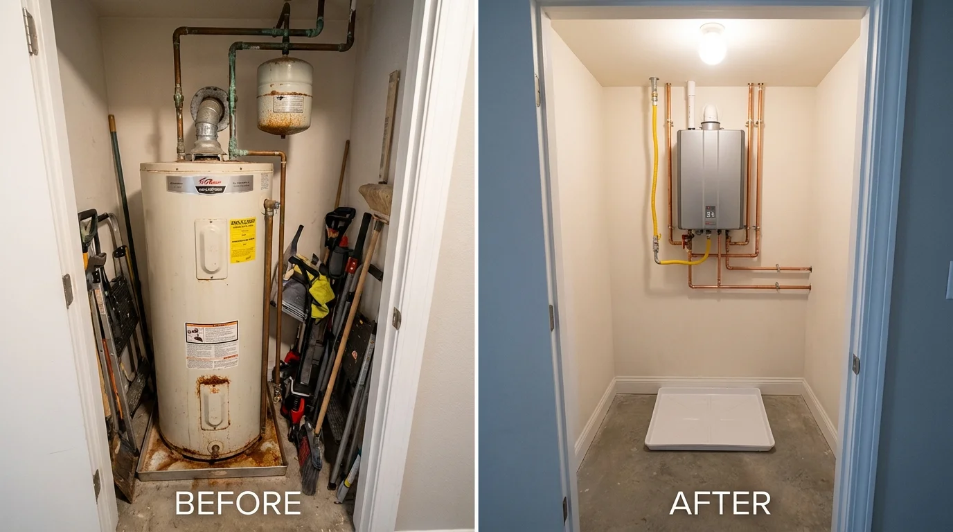 Tank water heater versus wall-mounted tankless unit comparison for Welch, WV homeowners