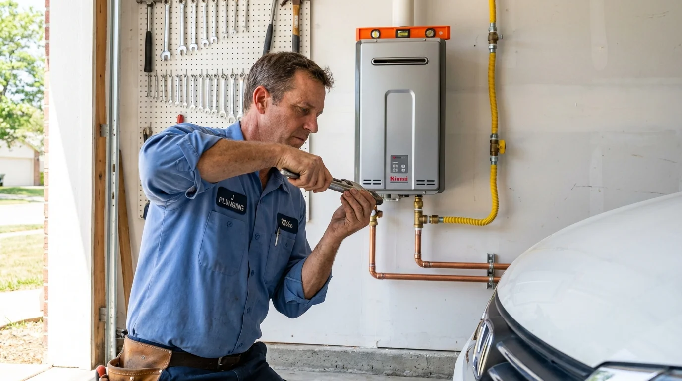 Tankless water heater installation by a Johns Plumbing LLC plumber in Welch